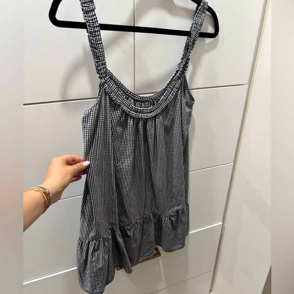 Zara Gray Smocked Ruffled Camisole